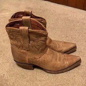 Distressed Dan Post Cowboy Ankle Boot